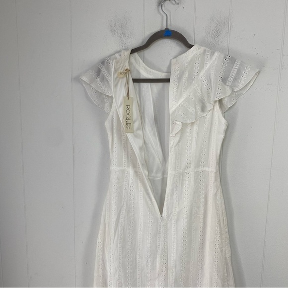 Roolee Mom Dress S Eyelet Lace Knee Length Ruffle Sleeve Nursing Breastfeeding - Picture 14 of 16